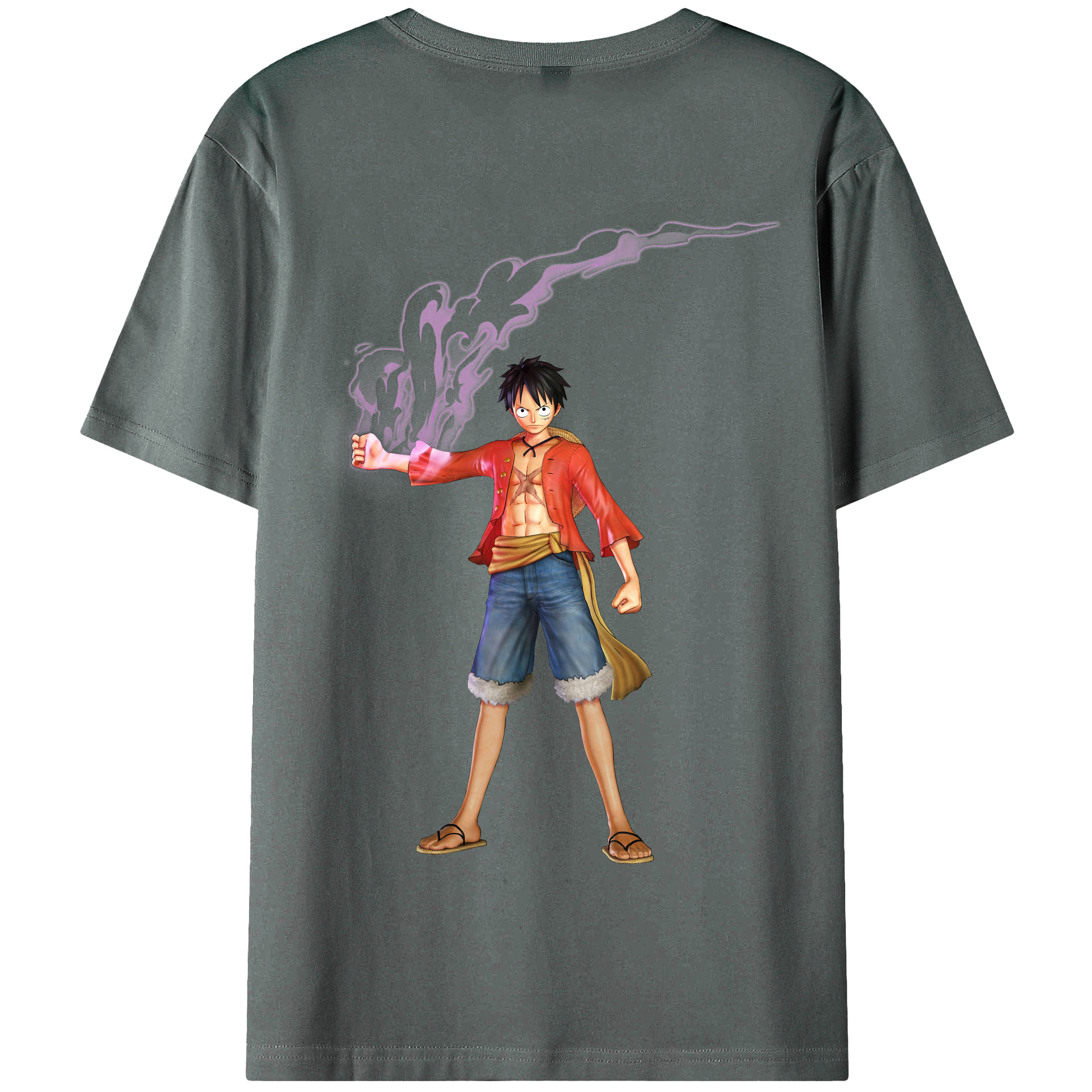 ワンピース モンキー・D・ルフィ ONE PIECE Monkey D. Luffy 綿100％半袖Tシャツ（背面プリント）